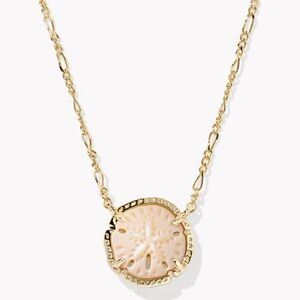Kendra Scott Sand Dollar Gold Necklace and Stud Earrings